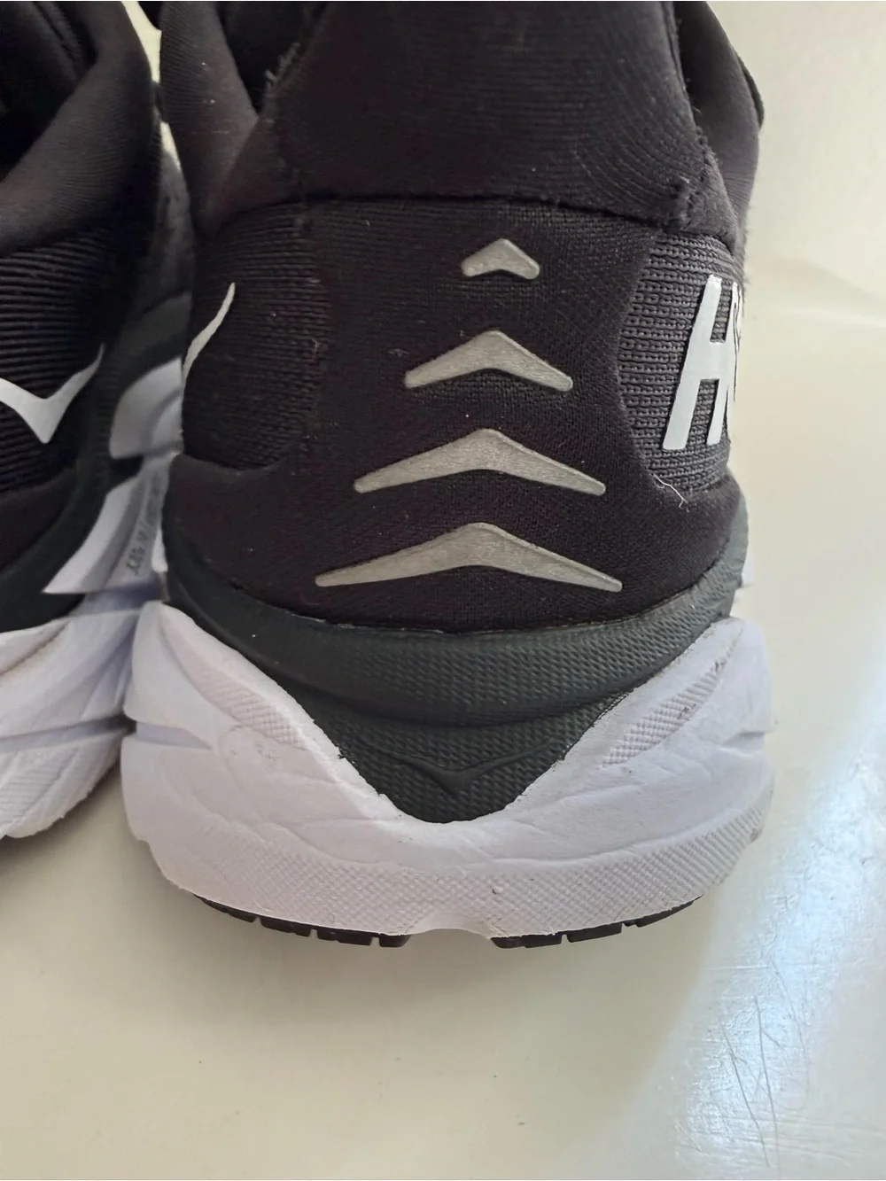 Hoka clifton 8 Women size 6 Black and White Athletic Running Shoes